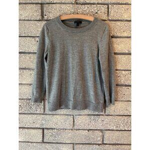 J. Crew Womens Gray Lightweight 100% Merino Wool Crewneck Sweater Size L